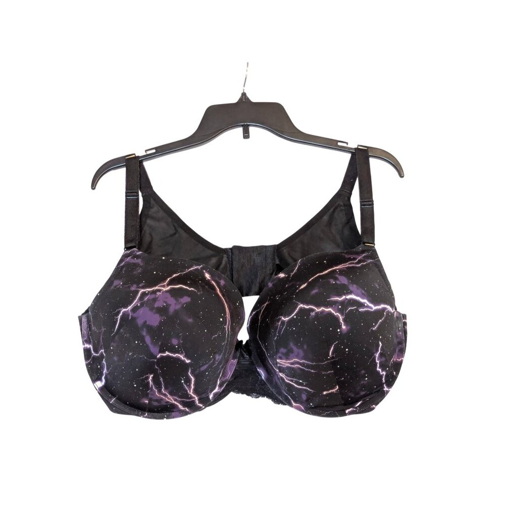 Torrid Curve Black Lightning Print Underwire Full… - image 1